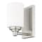 Z-Lite Soledad Wall Sconce, 1-Light, 4.5 In.W x 6 In.L x 7.5 In.H, Brushed Nickel/White 485-1S-BN - alternate 3